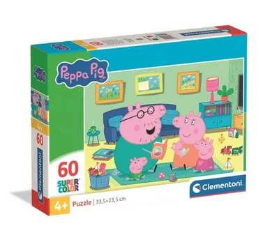 Clementoni, Super Color, Świnka Peppa, puzzle, 60 elementów