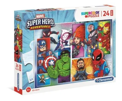 Clementoni, Super Hero Adventures, puzzle, 24 elementy