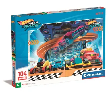 Clementoni, Super, Hot Wheels, puzzle, 104 elementów
