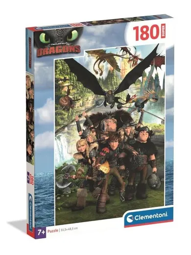 Clementoni, Super, Jak wytresować smoka, puzzle, 180 elementów
