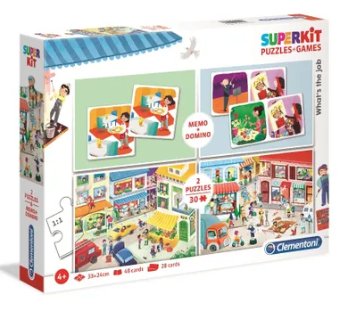Clementoni, Superkit, What's the job, memo i domino, 2-30 elementów