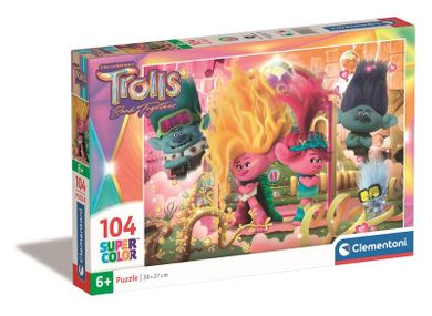 Clementoni, Trolle, Supercolor, puzzle, 104 elementy