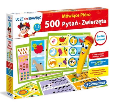 Clementoni, Uczę się bawiąc, Mówiące pióro, 500 pytań zwierzęta
