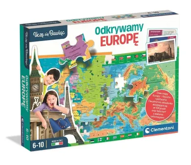 Clementoni, Uczę się bawiąc, Odkrywamy Europę, puzzle i karty edukacyjne