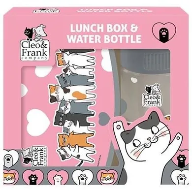 Cleo i Frank, zestaw: lunchbox z bidonem, Kotki