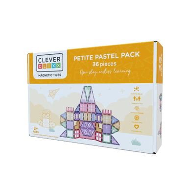 Cleverclixx, Petite Pastel Pack, klocki magnetyczne, 36 elementów