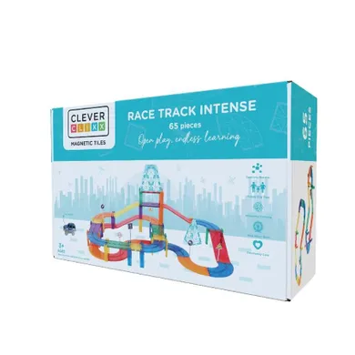 Cleverclixx, Race Track Intense, klocki magnetyczne, 65 elementów