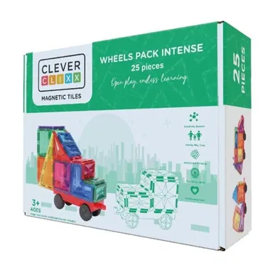Cleverclixx, Wheels Pack Intense, klocki magnetyczne, 25 elementów