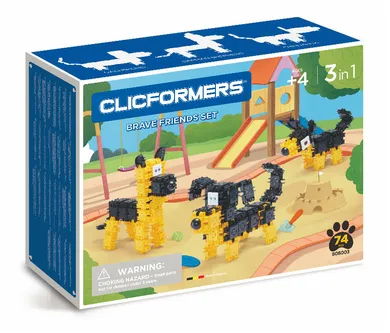 Clics Toys, Clicformers, Brave Friends Set, klocki konstrukcyjne, 74 elementy
