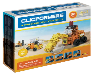 Clics Toys, Clicformers, Maszyny budowlane, klocki konstrukcyjne, 4w1, 30 elementów