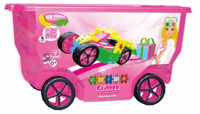 Clics Toys, Rollerbox Glitter, 360 klocków plus akcesoria