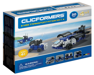 Clics Toys, Transportowce, klocki konstrukcyjne, 4w1, 30 elementów