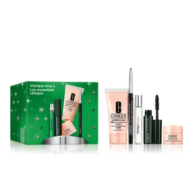 Clinique, Clinique MVP's, zestaw: intensywnie nawilżający żelowy krem, 30 ml + krem-żel pod oczy, 5 ml + kredka do oczu, 0.14g + tusz do rzęs, 3.5 ml + perfumy, 5 ml