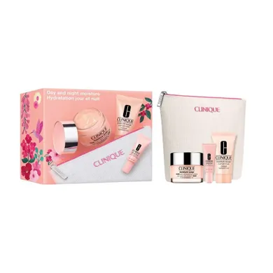 Clinique, Day and Night Moisture, zestaw: żelowy krem do twarzy, 50 ml + maseczka intensywnie nawilżająca, 30 ml + serum do twarzy, 5 ml