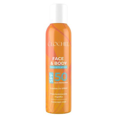 Clochee, Face & Body, przeciwsłoneczna mgiełka SPF50, 150 ml