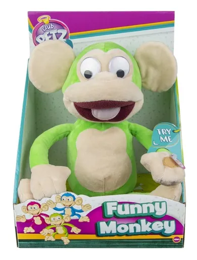 Clyb Petz, Chichocząca małpka, zabawka interaktywna, zielona