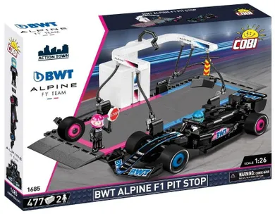 Cobi, Action Town, Formuła, 1, Alpine F1 Pit Stop, klocki, 1:26, 477 elementów