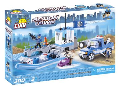 Cobi, Action Town, Patrol policji portowej, klocki, 300 elementów