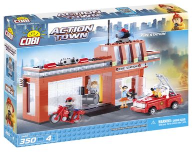 Cobi, Action Town, Remiza strażacka, klocki, 350 elementów
