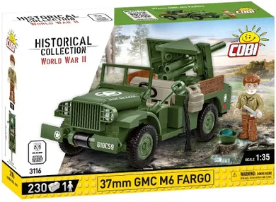 Cobi, Historical Collection WWII, 37 mm GMC M6 Fargo, 1:35, klocki, 230 elementów