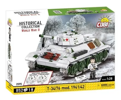 Cobi, Historical Collection WWII, Czołg T34-76 model 1941-42, klocki, 852 elementów