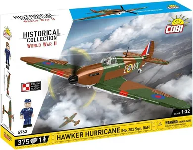 Cobi, Historical Collection WWII, Hawker Hurricane (No.302.Sqn.RAF), klocki, 375 elementów