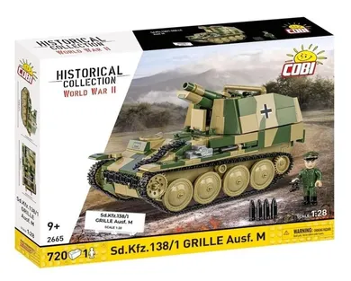 Cobi, Historical Collection, WWII, Sd. Kfz., 138/1 GRILLE Ausf M Świerszcz, klocki, 1:28, 720 elementów