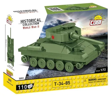 Cobi, Historical Collection WWII, T-34-85, klocki, 1:72, 110 elementów