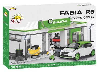Cobi, Skoda Fabia R5, Racing Garage, stacja kontroli pojazdu, zestaw, 535 elementów