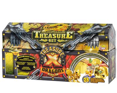 Cobi, Treasure X, Dragons Gold, skrzynia, zestaw niespodzianka, figurki, 3 szt.
