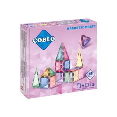 Coblo, Pastel, magnetyczne klocki konstrukcyjne, 35 elementów