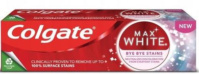 Colgate, Max White, Bye Bye Stains, pasta do zębów, wybielająca, 75 ml