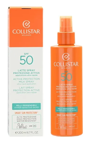 Collistar, Tanning Moisturizing, Milk Spray Hyper-Sensitive Skin Spf50, mleczko do opalania, 200 ml