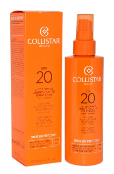 Collistar, Tanning Moisturizing Milk Spray SPF20, mleczko do opalania w sprayu SPF20, 200 ml