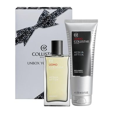 Collistar, Unbox Your Style, zestaw: Acqua Attiva, woda toaletowa, spray, 100 ml + żel pod prysznic, 250 ml