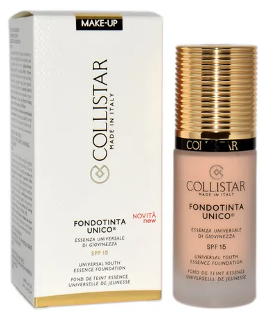 Collistar, Unique Foundation Universal Essence Of Youth Spf 15, podkład, N° 1R Rosy Ivory