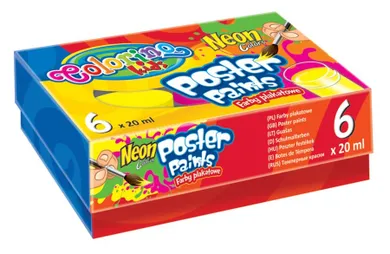 Colorino, farby plakatowe Neon, 20 ml, 6 kolorów