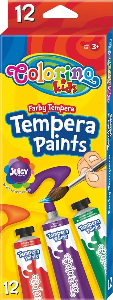 Colorino, farby tempera w tubach, 12 ml, 12 kolorów
