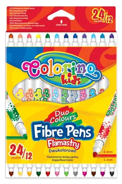 Colorino, Flamastry dwukolorowe, 24 kolory, 12 szt.