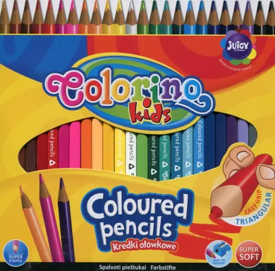 Colorino Kids, kredki ołówkowe, trójkątne, 24 kolory