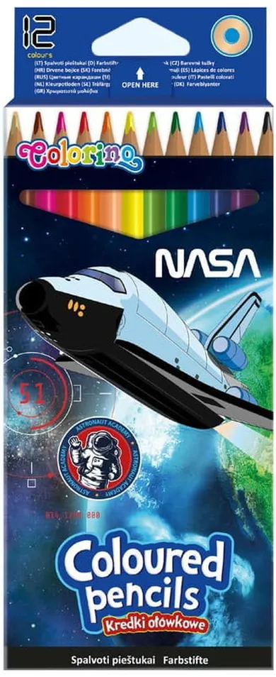 Colorino, NASA, kredki ołówkowe, trójkątne, 12 kolorów
