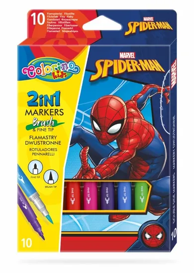 Colorino, Spider-Man, markery dwustronne, 10 kolorów