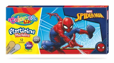 Colorino, Spider-Man, plastelina okrągła, 12 kolorów