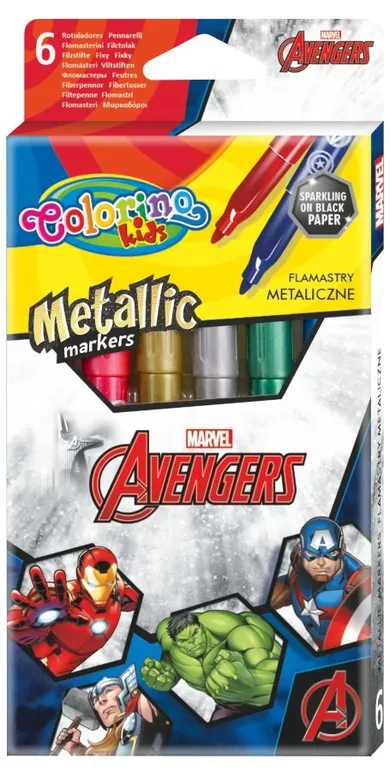 Colorino, The Avengers, flamastry metaliczne, 12 kolorów