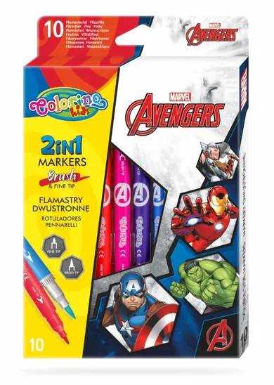 Colorino, The Avengers, markery dwustronne, 10 kolorów