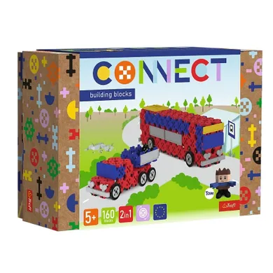 Connect, 2w1, Autobus, Auto z naczepą, klocki konstrukcyjne, zestaw M, 61973