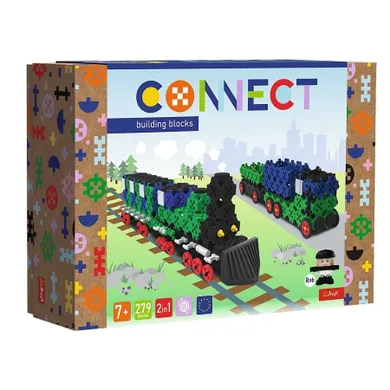 Connect, 2w1, Pociąg, Ciężarówka z przyczepą, klocki konstrukcyjne, zestaw L, 61976