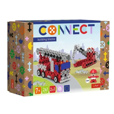 Connect, 2w1, Straż Pożarna, Koparka gąsienicowa, klocki konstrukcyjne, 241 elementów, 61972