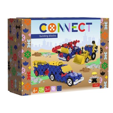 Connect, 3w1, Pojazdy budowlane, SUV z przyczepą, klocki konstrukcyjne, 236 elementów, 61979