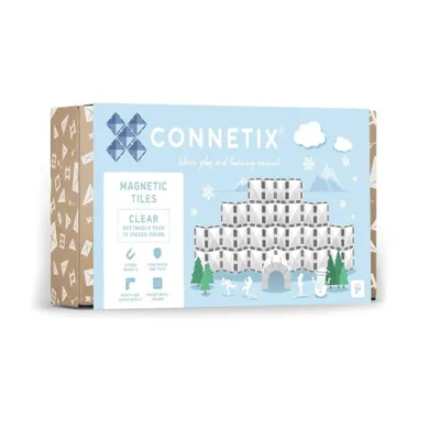 Connetix, Clear Rectangle Pack, klocki magnetyczne, 12 elementów